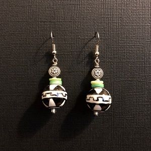Striking Ceramic and Shell Earrings